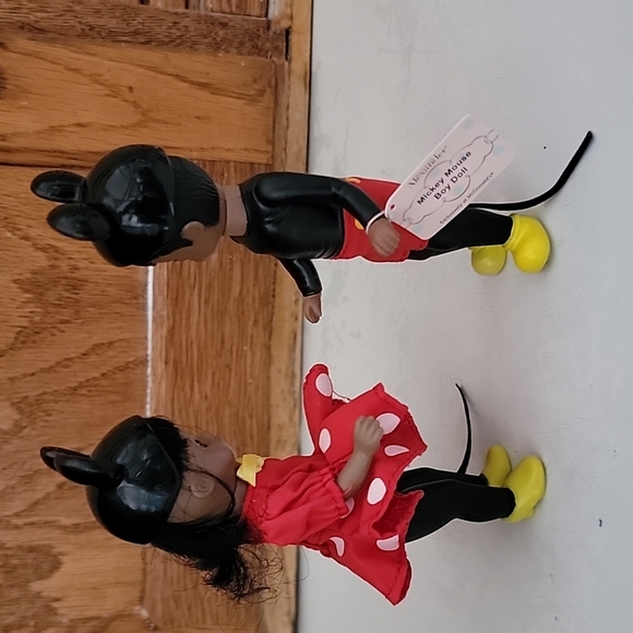 Pair of Madame Alexander Mickey and Minnie African American Boy and Girl - Picture 2 of 6